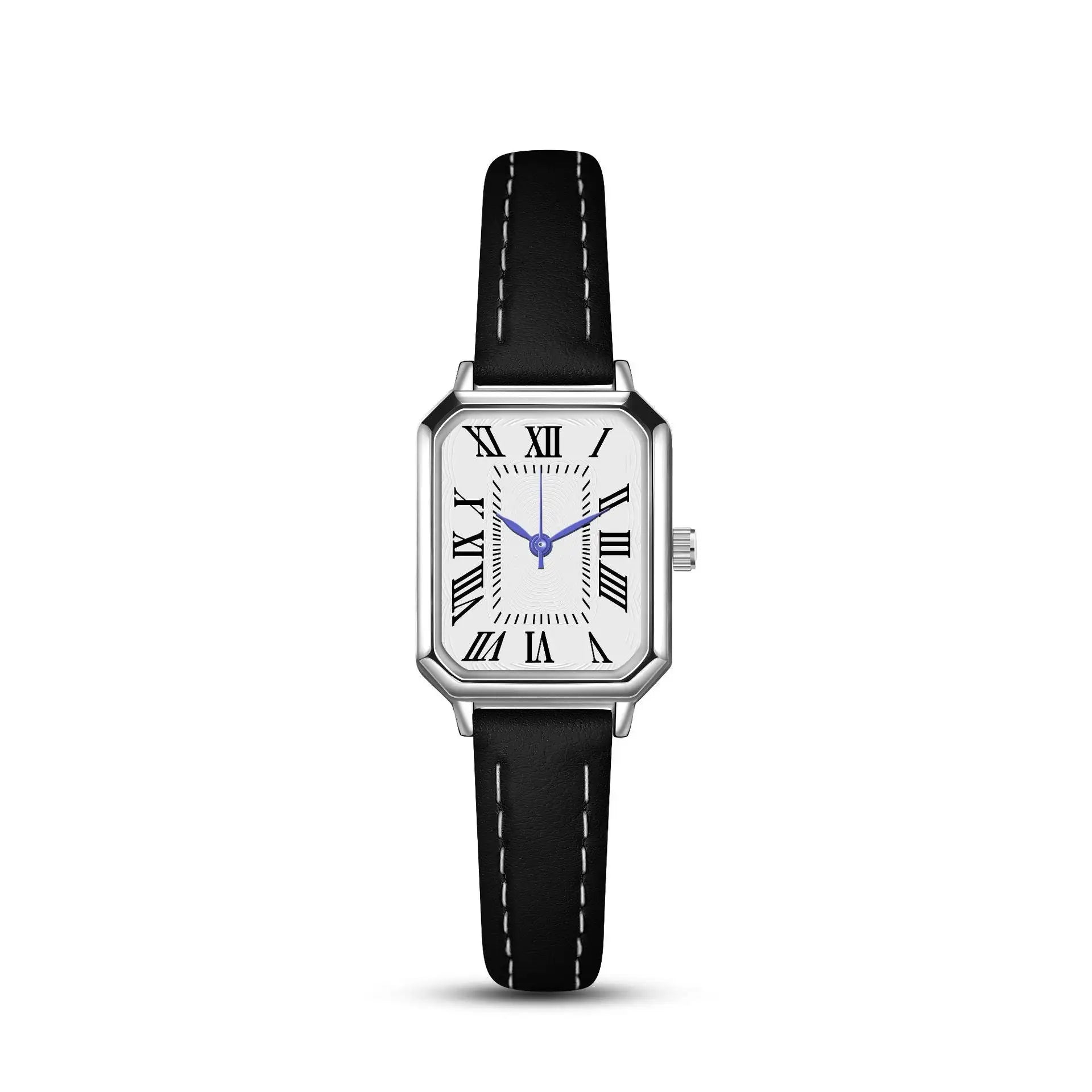 Artistic Silver Case Square Thin Strap Roman Women's Quartz Watch Lootquake LLC