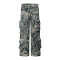 Dimensional Patch Pocket Wide Leg Tie-dye Camouflage Large Pocket Overalls Men Lootquake LLC