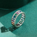 S925 Closed High-grade Rainbow Full Diamond Ring Pi-Mart