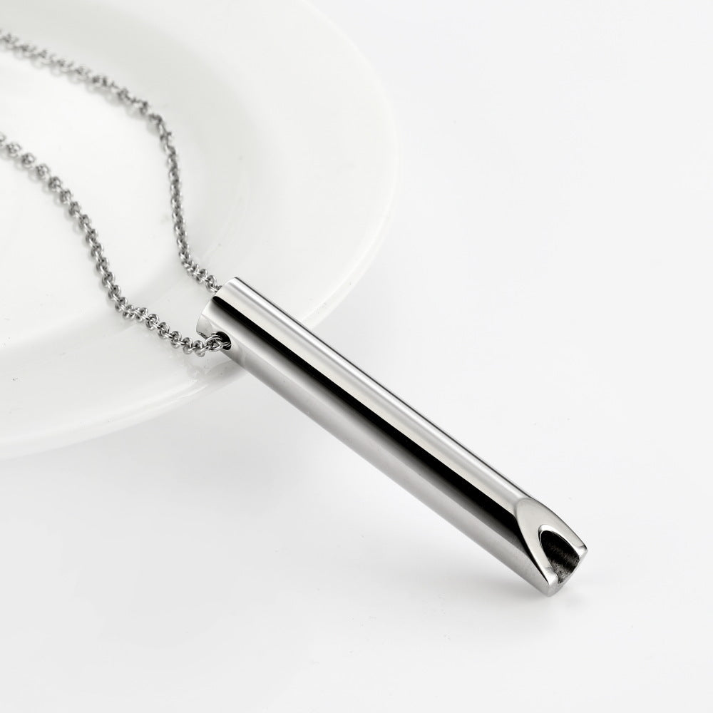 Breathing Necklace Adjustable Breathing Relieve Pressure Ornament Stainless Steel Decompression Jewelry Pi-Mart
