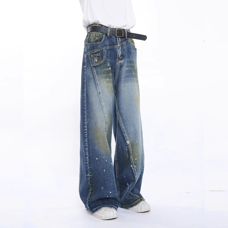 Fashion Brand Personalized Three-dimensional Cut Stitching Jeans Men Lootquake LLC