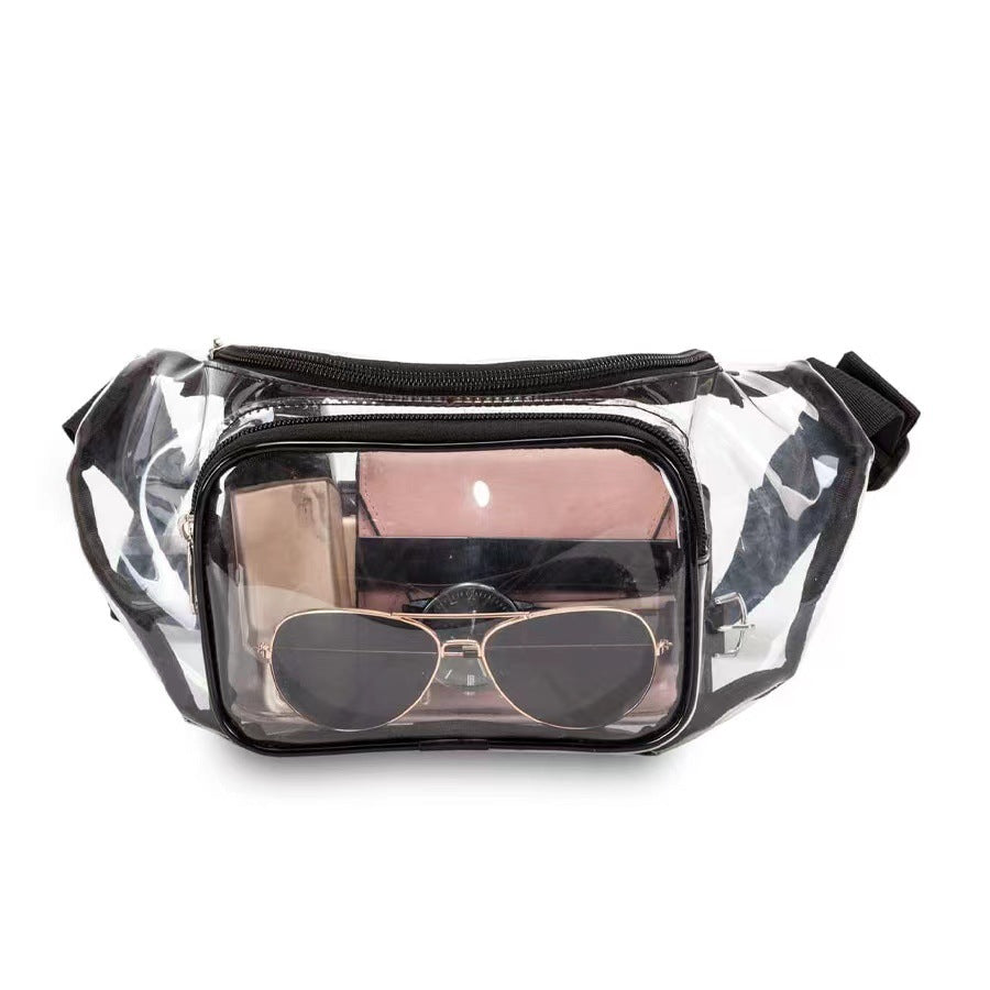 PVC transparent bag waterproof fanny pack Storage Bag for Portable Travel & Sports | Durable Fanny Pack with Clear Design for Secure and Easy Access - SJB-DIAMOND ELITES