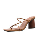 Women's Open Square Toe Flat Sandals Slip On Slipper Casual Shoes - SJB-DIAMOND ELITES