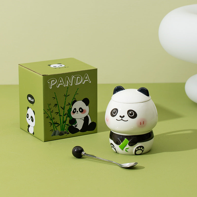 Cartoon Embossed Panda Mug Ceramic Pi-Mart