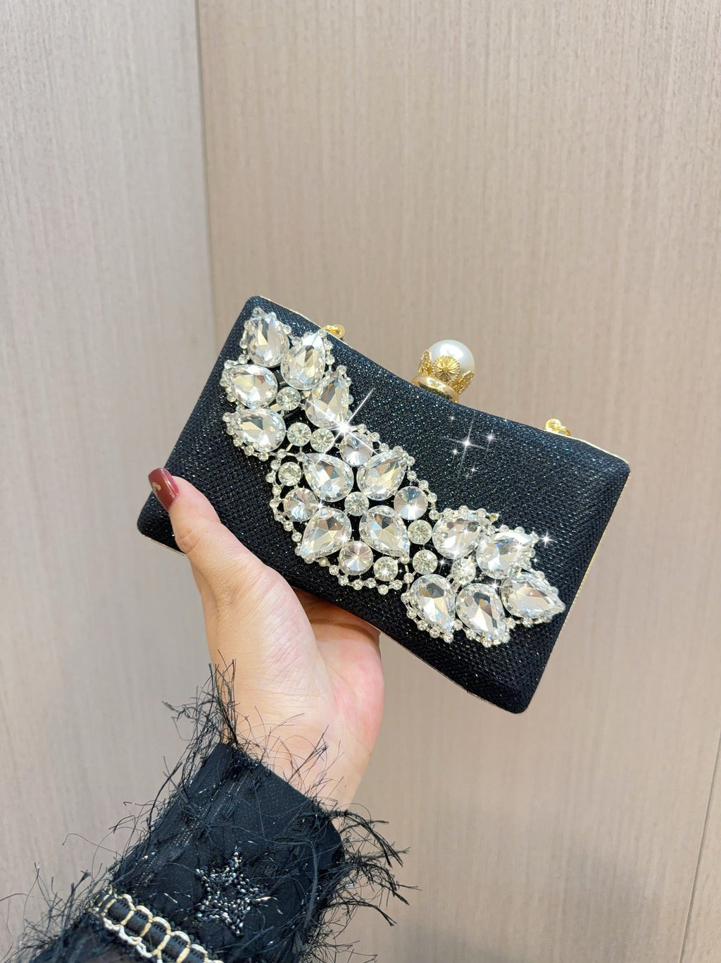 Glass rhinestone handbag Wedding birthday socialite party dinner bag - SJB-DIAMOND ELITES
