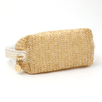 Travel makeup bag,Makeup bag organizers,Makeup bags small, woven cosmetics storage bag, portable waterproof cosmetic bag, small straw travel storage bag - SJB-DIAMOND ELITES