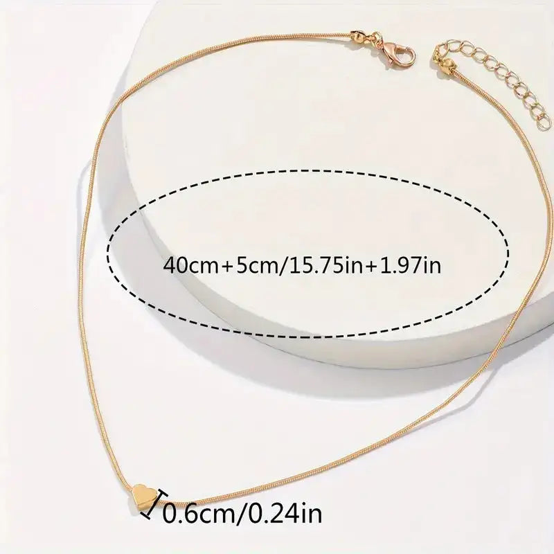 Fashion Snake Bones Chain Love Pendant Necklace