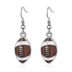 Rhinestone Football & Rugby Earrings for Women - Sparkling Sports Fan Dangle Drop Stud Earrings