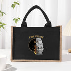Cotton and linen canvas tote bag, printed letter tote bag, portable light handbag, gift shopping bag - SJB-DIAMOND ELITES