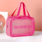 Frosted pu three-piece toilet bag, large-capacity pvc toiletries, translucent cosmetics, portable makeup bags,Makeup bags for women,Large makeup bag,Travel makeup bag, - SJB-DIAMOND ELITES