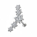 316 Stainless Steel Five Flowers Zircon Labret