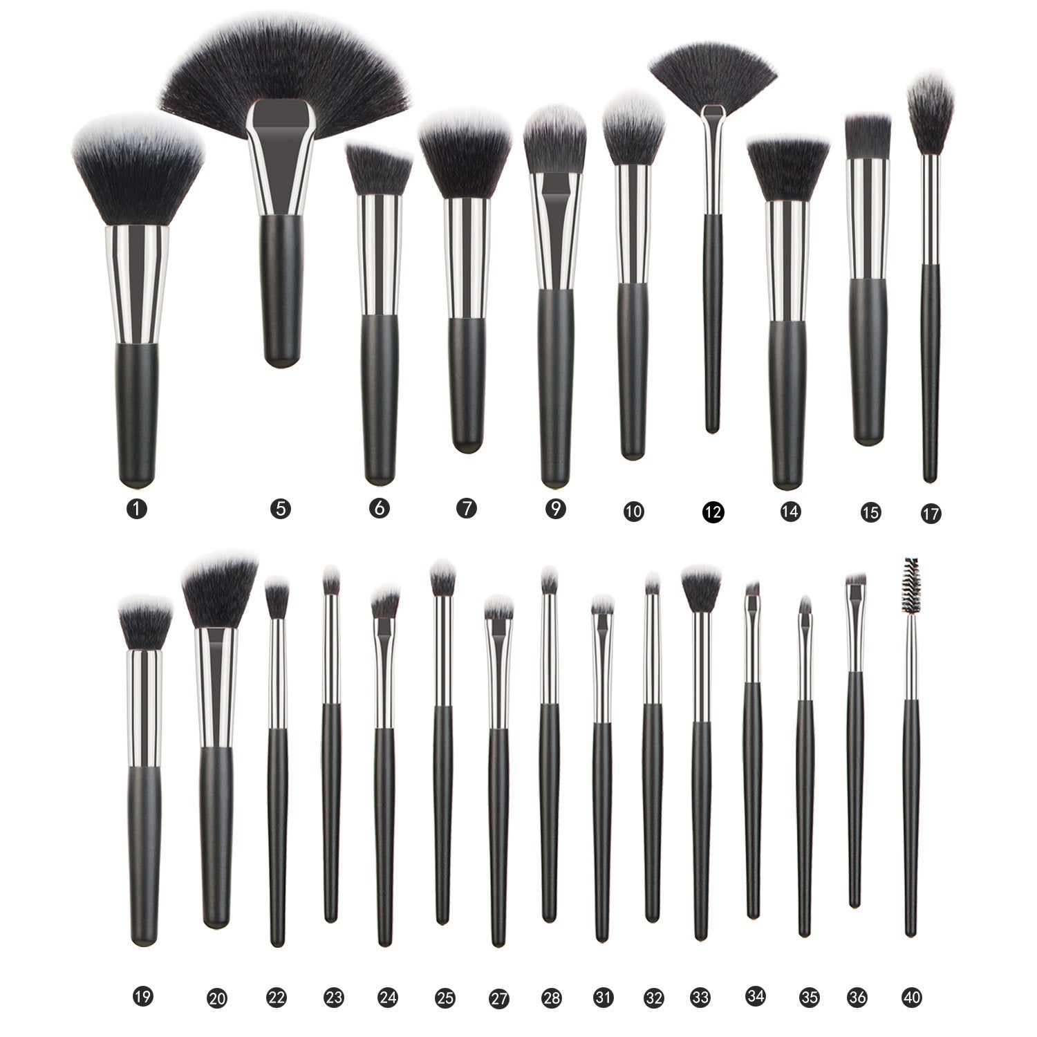 Animal Hair Makeup Brush Full Set Pi-Mart