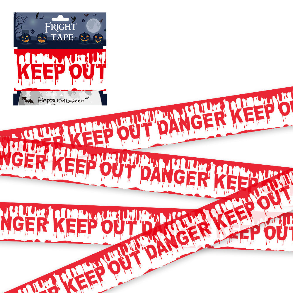 Halloween Warning Strip Tape - Plastic Isolation Decoration Tape for Horror Atmosphere - SJB-DIAMOND ELITES