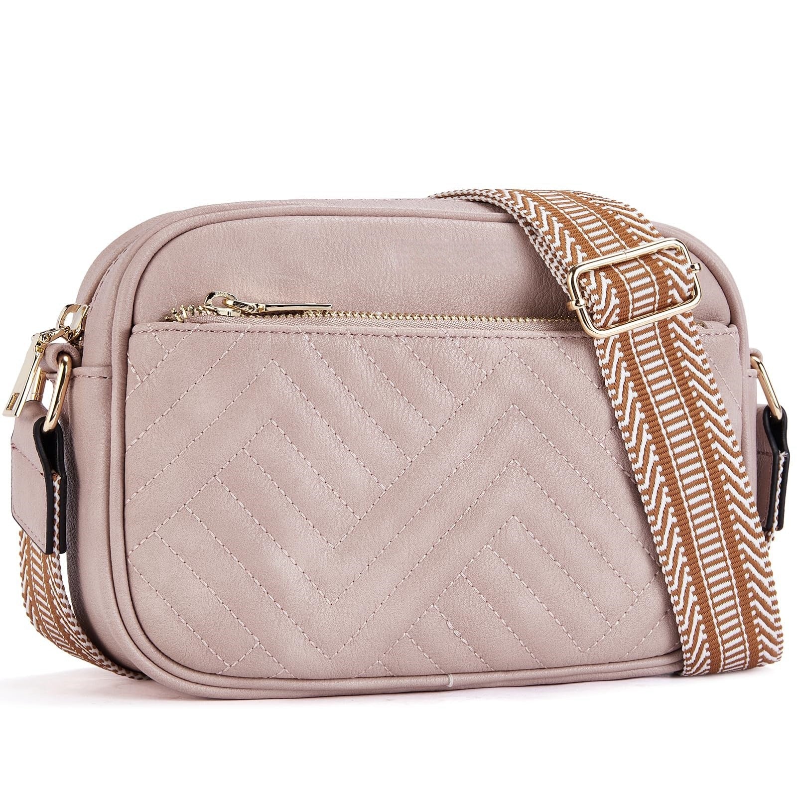 Vintage popular embroidered grid small women crossbody bag,Small Crossbody Purse for Women Triple Zip, - SJB-DIAMOND ELITES