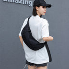 Casual Versatile Crossbody Canvas Bag, Wide Shoulder Strap Single Shoulder Messenger Bag, Dumpling Bag Simple Style Unisex, Moon Bag, Light Space Cloth Bag - SJB-DIAMOND ELITES