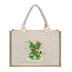 Cotton and linen canvas tote bag, printed letter tote bag, portable light handbag, gift shopping bag - SJB-DIAMOND ELITES