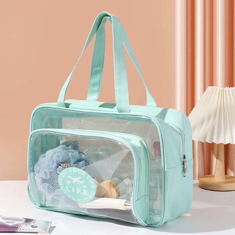 Large Capacity Transparent Wash Bag, Swimming Fitness Bath Bag, Cosmetics Storage Bag, Wet and Dry Separation Hand Shoulder Travel Bag for College Dorm Camp GymTransparent Cosmetic Bag, - SJB-DIAMOND ELITES