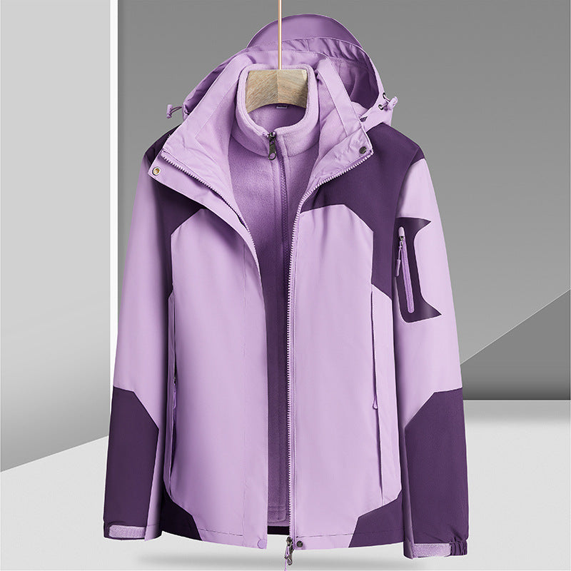 Three-in-one Removable Liner With Velvet Thickening Windproof Waterproof Jacket Pi-Mart