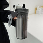 Double Drink Sub-bin Tumbler Creative Straw Cup Pi-Mart