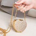 Elegant Mini Double Sided Rhinestone Purse – Heart Shaped Acrylic Mirror Bag, Trendy Mini Lipstick Purse for Prom, Party, and Wedding Events – Stylish evening Prom Bags Clutch - SJB-DIAMOND ELITES