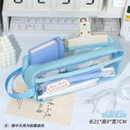 Transparent pencil case, portable tote storage bag, waterproof large-capacity stationery storage box. - SJB-DIAMOND ELITES