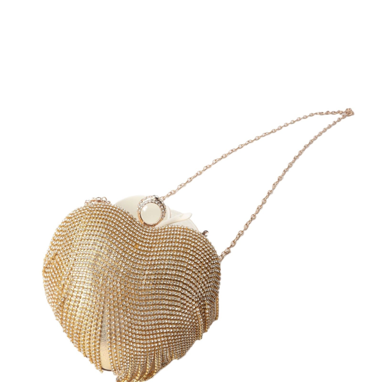 Fringed Rhinestone Bag, Birthday Party purse, Heart Shape Dinner Bag evening Clutch Purse Party, Prom Bag, Party Purse, Prom Bags Clutch, Wedding Purse Crossbody Chain - SJB-DIAMOND ELITES