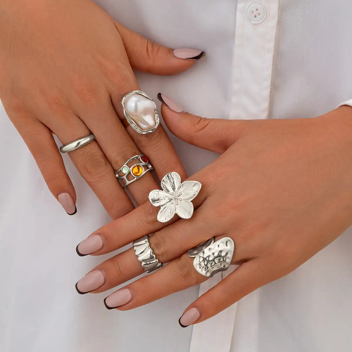 French Style Baroque Pearl Ring