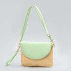Holiday straw bag, small solid color shoulder bag, small crossbody beach bag, seaside beach bag evening clutch woven bag women - SJB-DIAMOND ELITES