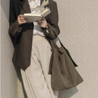 Suede large capacity commuter slouch purse, solid color shoulder bag, casual hobo bag