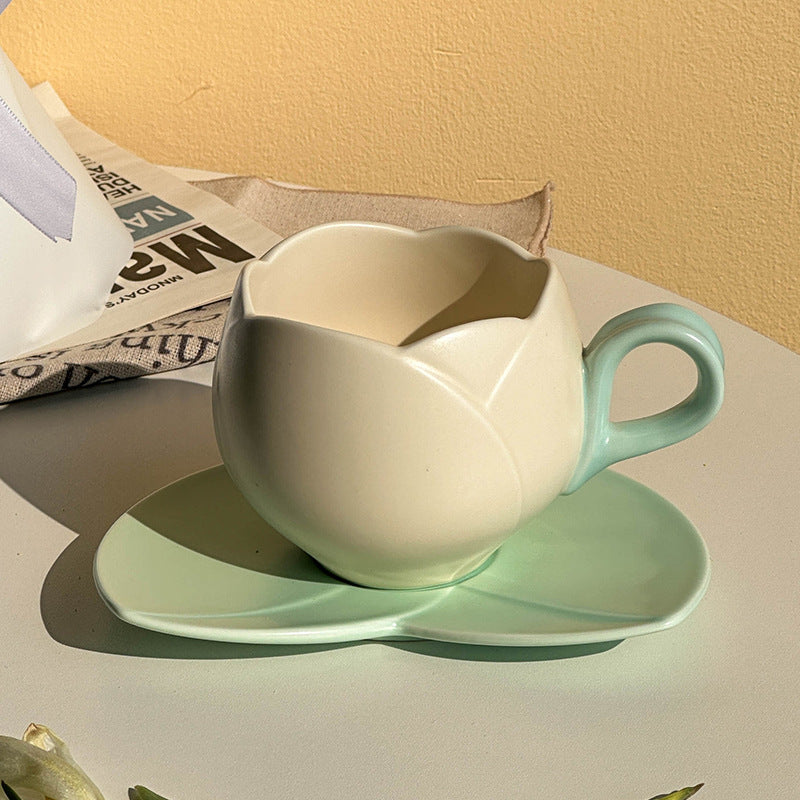 Creative Ceramic Coffee Set Suit Breakfast Milk Cup And Saucer Pi-Mart