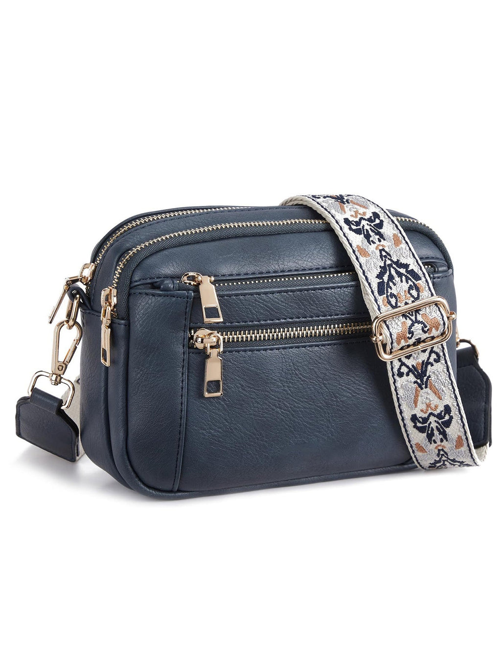 Small Crossbody Purse for Women Triple Zip, Color Matching Multifunctional Zipper Crossbody Bag, Small Square Bag PU Shoulder Bag, - SJB-DIAMOND ELITES