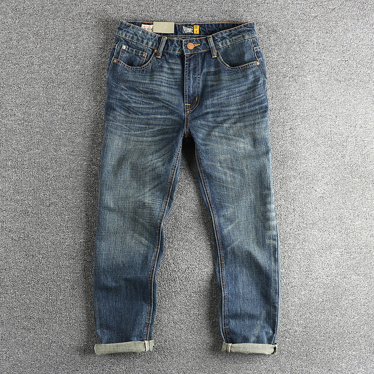 Men's Casual Retro Pocket Straight Jeans Lootquake LLC