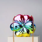 Elegant Flower Gold Acrylic Bag – Mini Dinner Bag & Prom Bag for Weddings, Parties, and Evenings – Stylish Clutch Purse with Glamorous Floral Design - SJB-DIAMOND ELITES