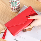 Wallet women's long, fringed three-fold flip clutch bag, simple women's wallet evening - SJB-DIAMOND ELITES