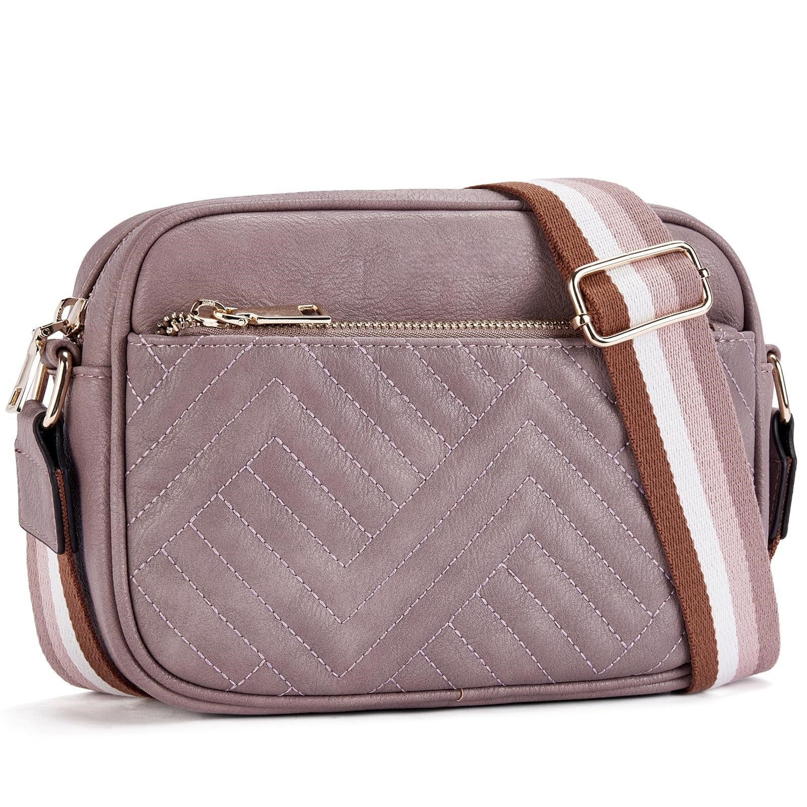 Vintage popular embroidered grid small women crossbody bag,Small Crossbody Purse for Women Triple Zip, - SJB-DIAMOND ELITES