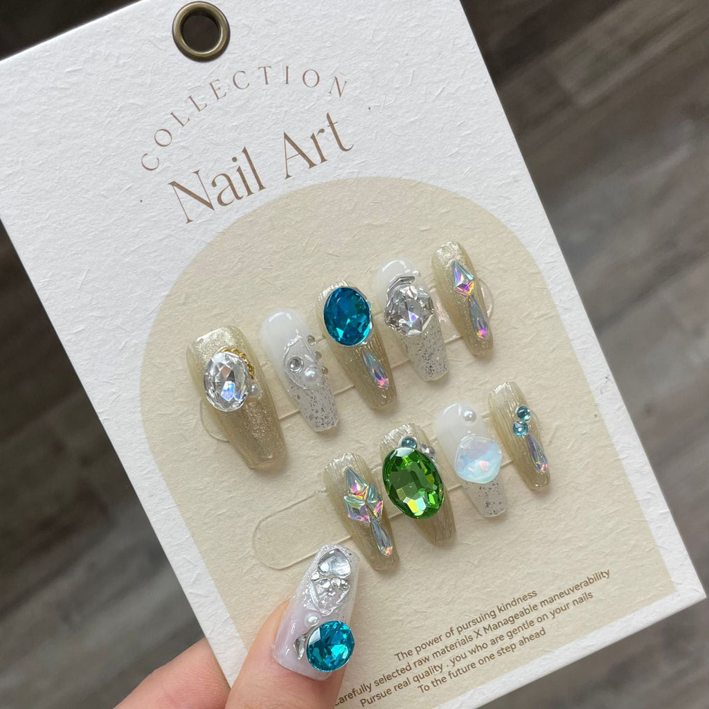1022- Handmade press on nails fake nails removable