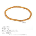 Niche Vintage Stainless Steel Plated 18K Elastic Bead Bracelet Pi-Mart