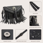stylish envelope bag, skull fringed bag, women's rivet shoulder crossbody bag - SJB-DIAMOND ELITES