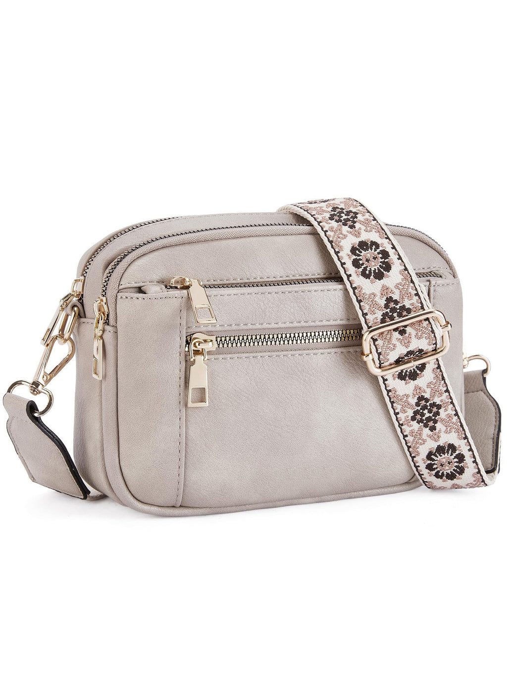 Small Crossbody Purse for Women Triple Zip, Color Matching Multifunctional Zipper Crossbody Bag, Small Square Bag PU Shoulder Bag, - SJB-DIAMOND ELITES