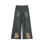 High Street Re-niche Deconstruction Tassel Hole Denim Men's Pants Lootquake LLC