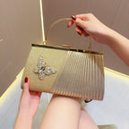 Evening Handbag Wedding bag Clutch bag Dress bag pleated skew dinner party Party diamond set banquet bag - SJB-DIAMOND ELITES