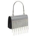 GlitteringTassel Rhinestone Small Square Bag Evening Dinner Bag Party Bag Metal Tote Bag Cosmetic Bag - SJB-DIAMOND ELITES