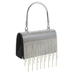 GlitteringTassel Rhinestone Small Square Bag Evening Dinner Bag Party Bag Metal Tote Bag Cosmetic Bag - SJB-DIAMOND ELITES