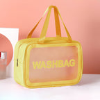 Frosted pu three-piece toilet bag, large-capacity pvc toiletries, translucent cosmetics, portable makeup bags,Makeup bags for women,Large makeup bag,Travel makeup bag, - SJB-DIAMOND ELITES