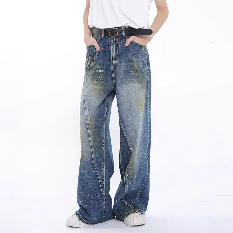 Fashion Brand Personalized Three-dimensional Cut Stitching Jeans Men Lootquake LLC