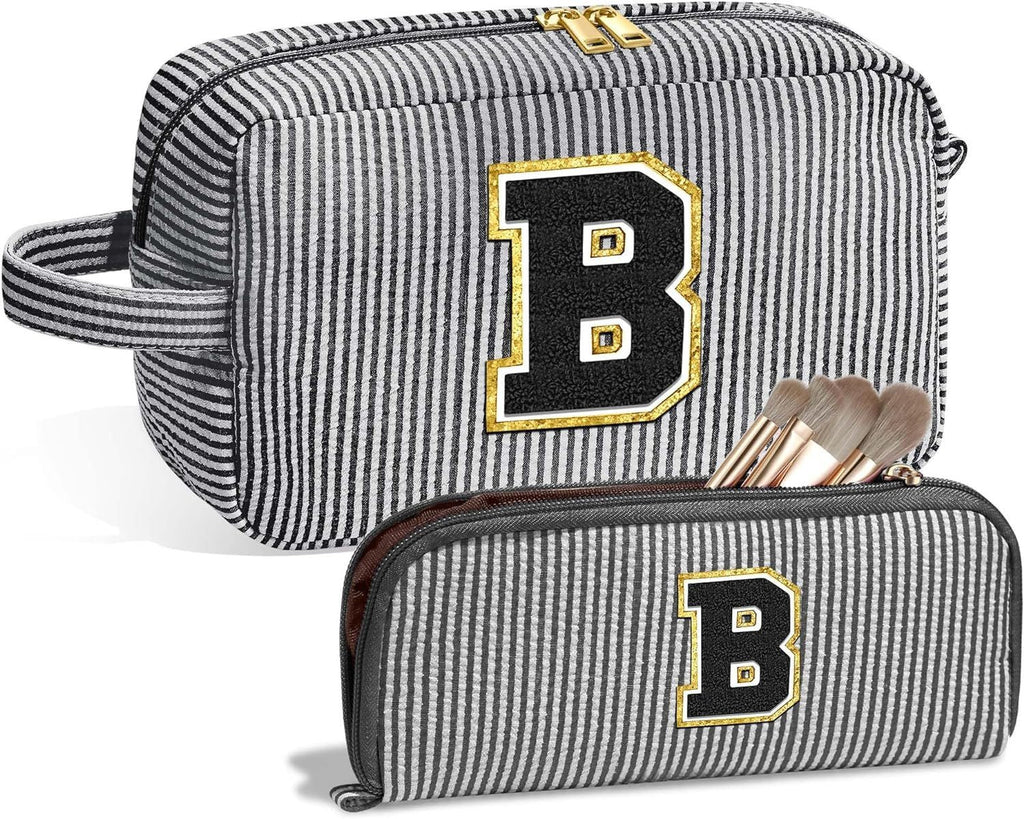 Travel Makeup Bag, Chenier Striped Makeup Bag, 2 in 1 lightweight makeup bags,Makeup bags, travel makeup bags,Makeup bag organizers,Makeup bags, small - SJB-DIAMOND ELITES