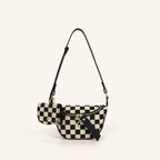 Small Crossbody Bag – Versatile Commute with Checkerboard Canvas, Compact Earphone Bag, Stylish 2-in-1 Chest Bag & Fanny Pack for Everyday Use - SJB-DIAMOND ELITES