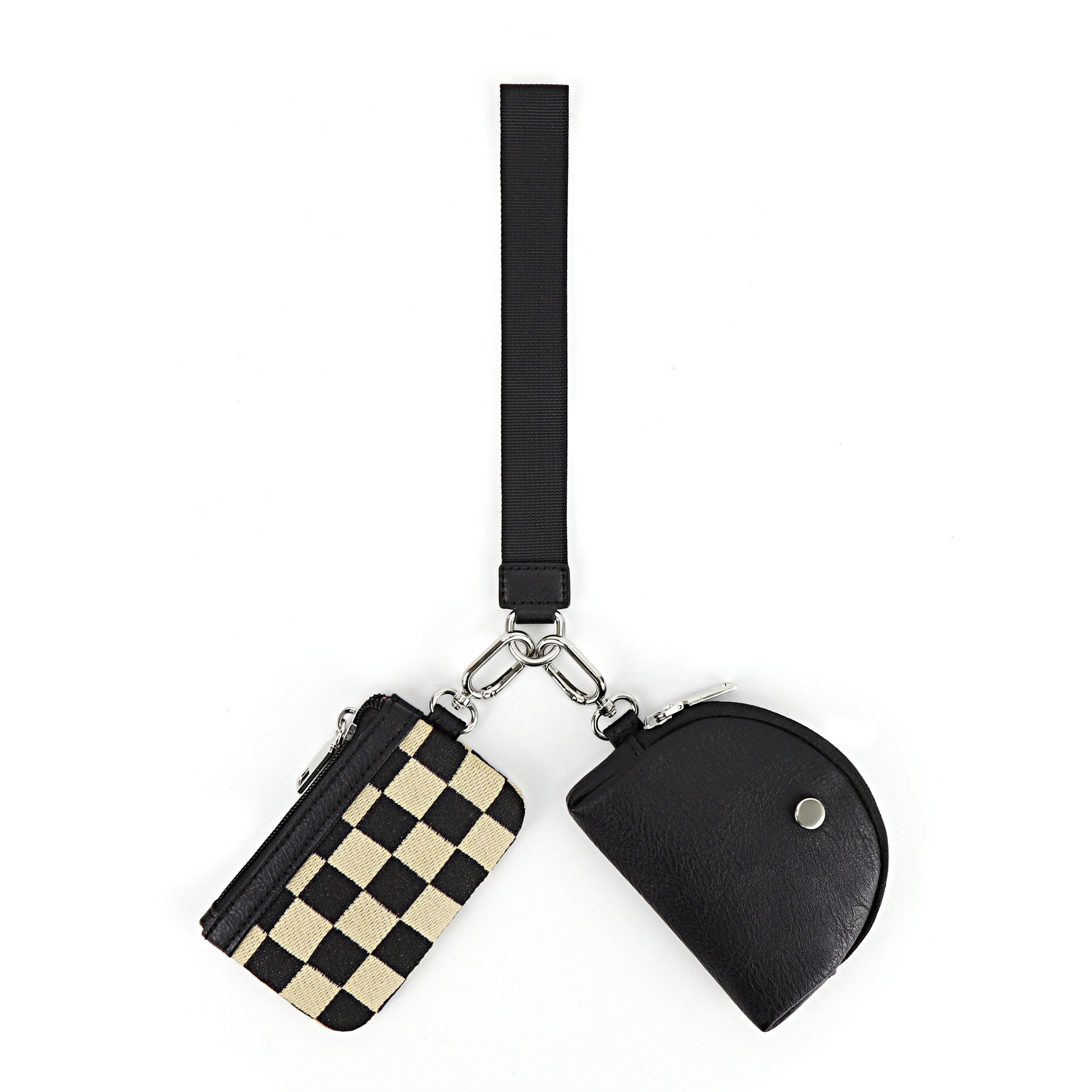 Multifunctional Fashion Checkerboard Women's Wrist Bag, Portable and Simple Mini Change Bag, Mini Zip Around Wristlet Wallet for WomenCoin Purse Small Cute for Teen GirlsDual Pouch Wristlet Portable keychain walletWristlet purses for women, - SJB-DIAMOND ELITES