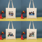 Canvas printed shoulder bag, fashionable and lightweight shopping bag, large-capacity cotton bag 2pcs hobo. - SJB-DIAMOND ELITES