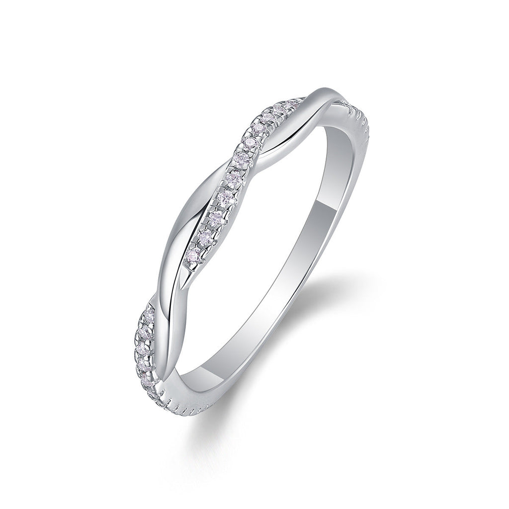 S925 Silver Moissanite Closed Ring Pi-Mart